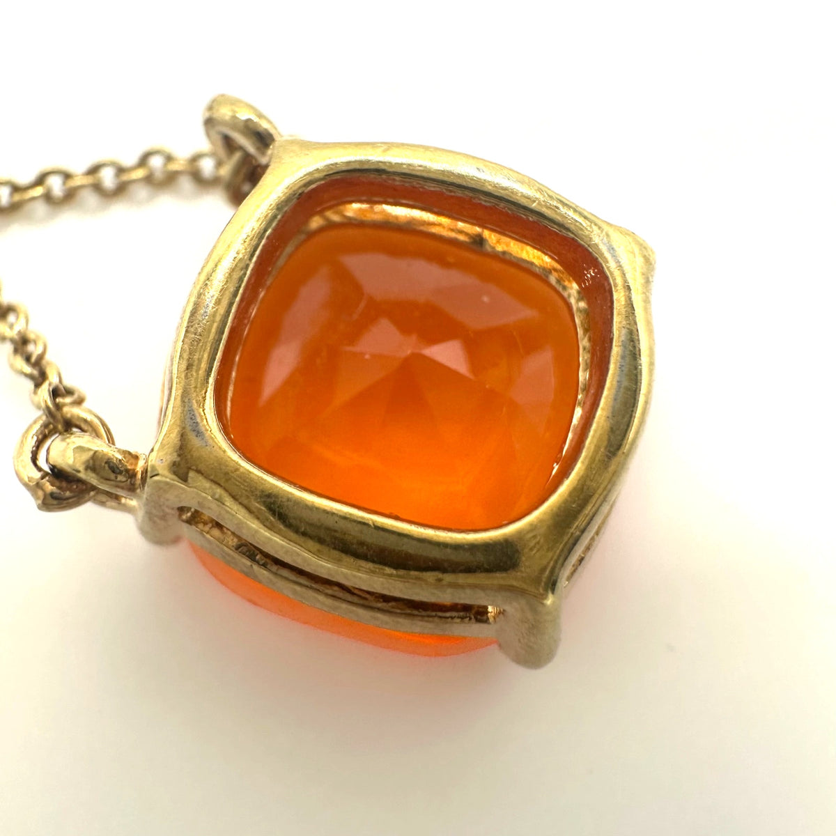 Kate Spade Cause a Stir gold plated opaque orange rhinestone pendant necklace