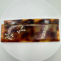 Made in France vintage faux tortoiseshell celluloid rhinestone bees hair comb