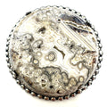 Vintage sterling silver Mexican crazy lace semiprecious genuine agate brooch