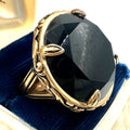 Barse Thailand rose gold tone massive 24mm black CZ cocktail ring size 7.25