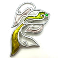 Givenchy vintage 1980s 1990s silver tone green enamel fish figural brooch