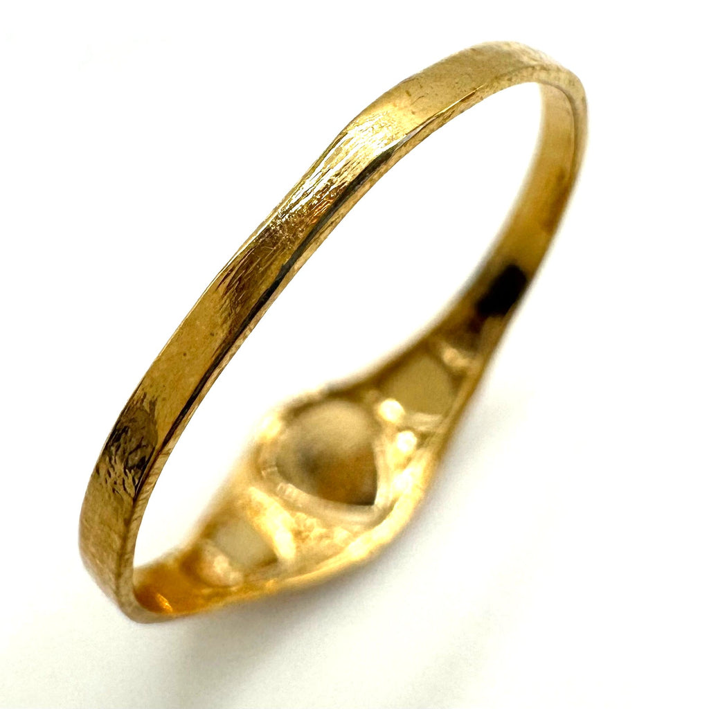 Uncas signed vintage 14KT GE yellow gold electroplated 5 hearts dainty ring 6.5