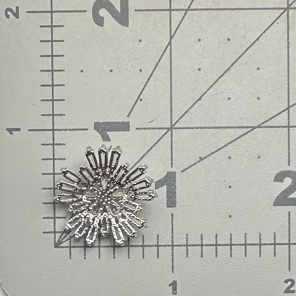 Amrita Singh silver tone clear cubic zirconia CZ starburst posts earrings