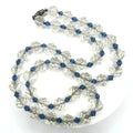 Antique Art Deco 1920s 1930s clear blue faceted Czech glass beads 22" necklace