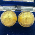 Vintage gold tone hand blown crackled clear Murano art glass clip on earrings