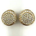 Christian Dior vintage gold plated clear glass rhinestones clip on earrings