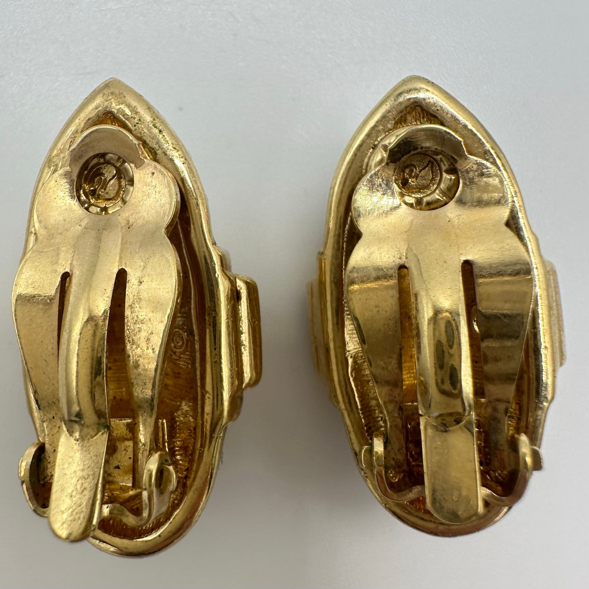Swarovski Swan vintage 1990s 14kt gold plated Austrian crystals clip on earrings