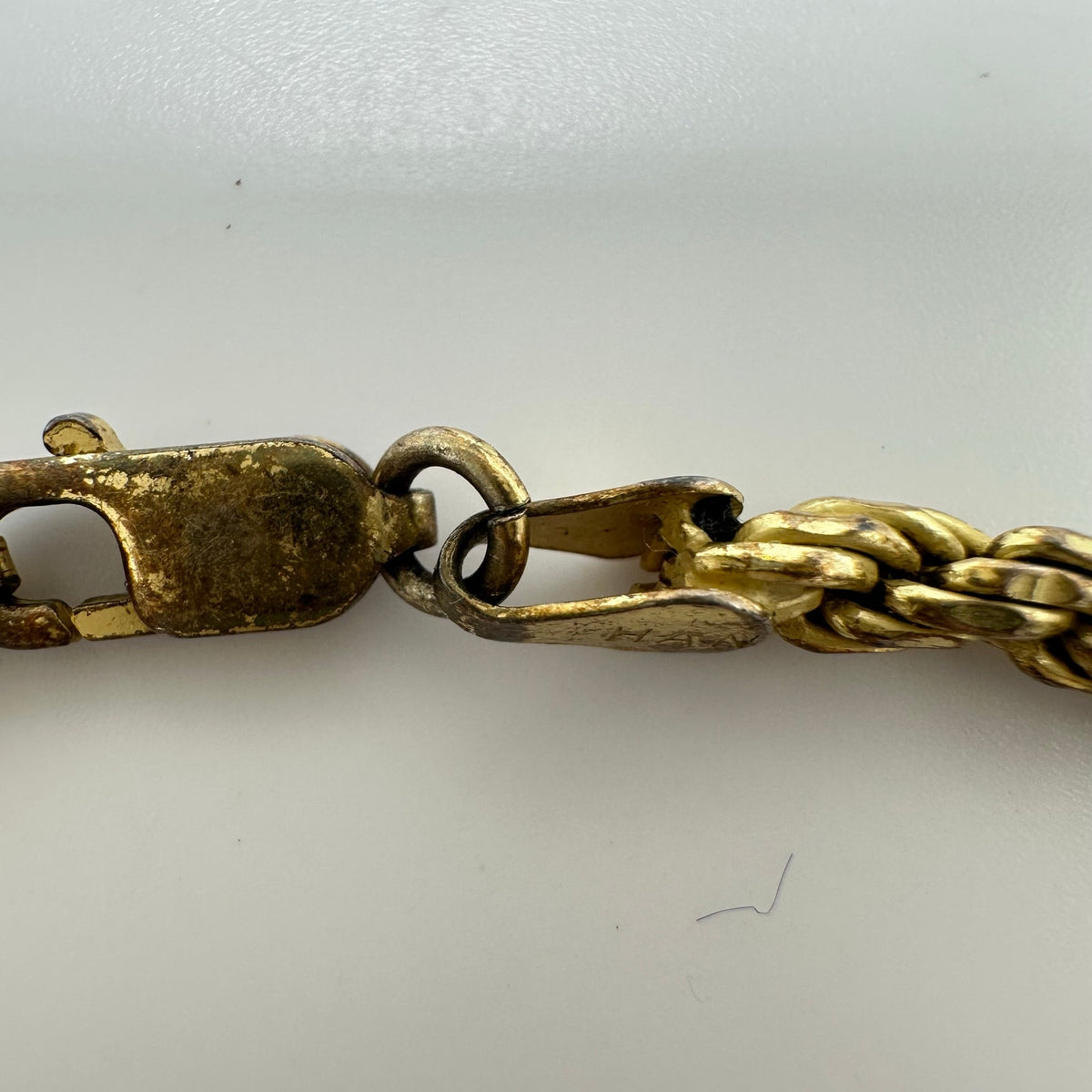 HAN Italy 925 sterling silver gold vermeil unisex twisted rope bracelet 8.32g