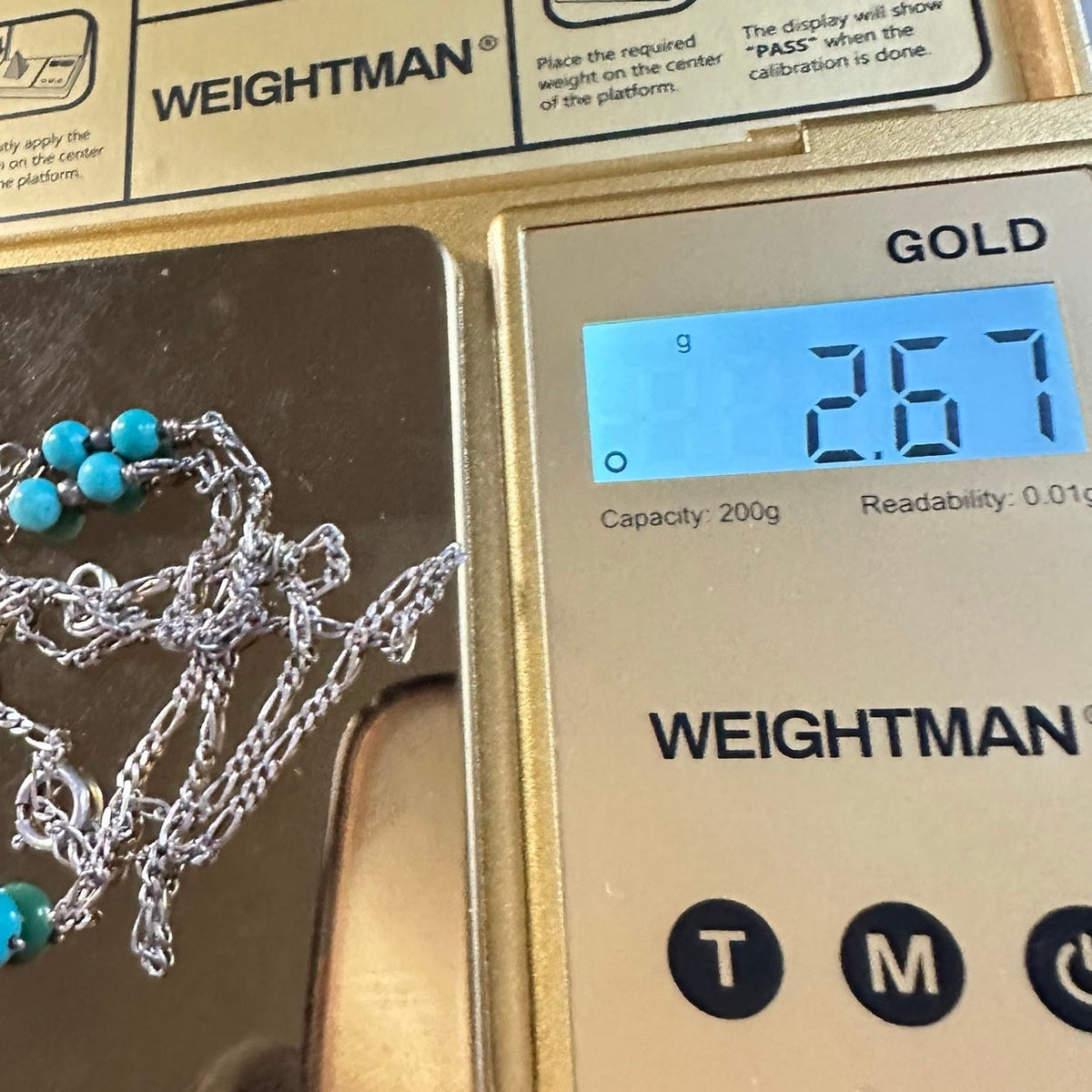 Vintage 925 sterling silver genuine turquoise beaded y-drop chain necklace
