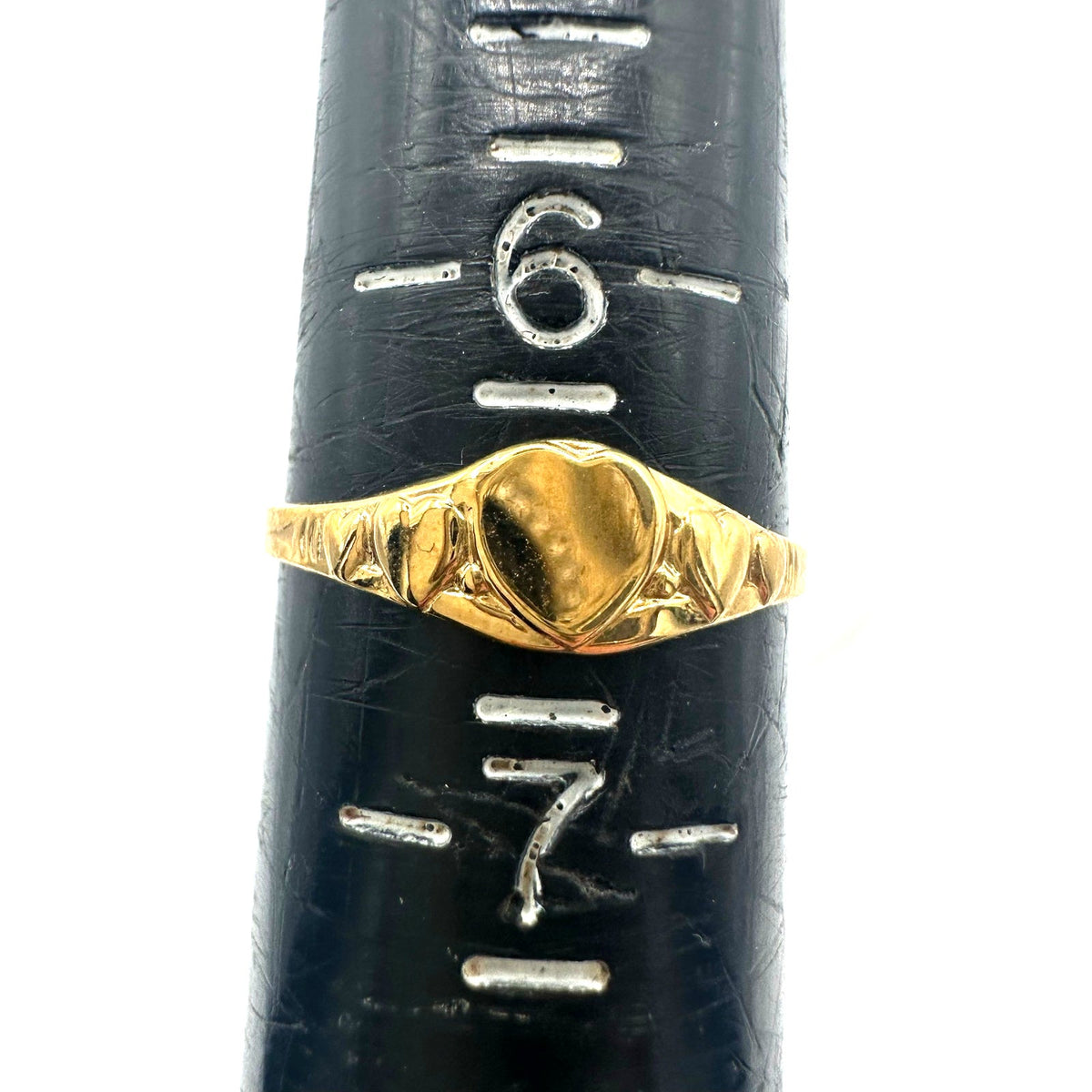 Uncas signed vintage 14KT GE yellow gold electroplated 5 hearts dainty ring 6.5