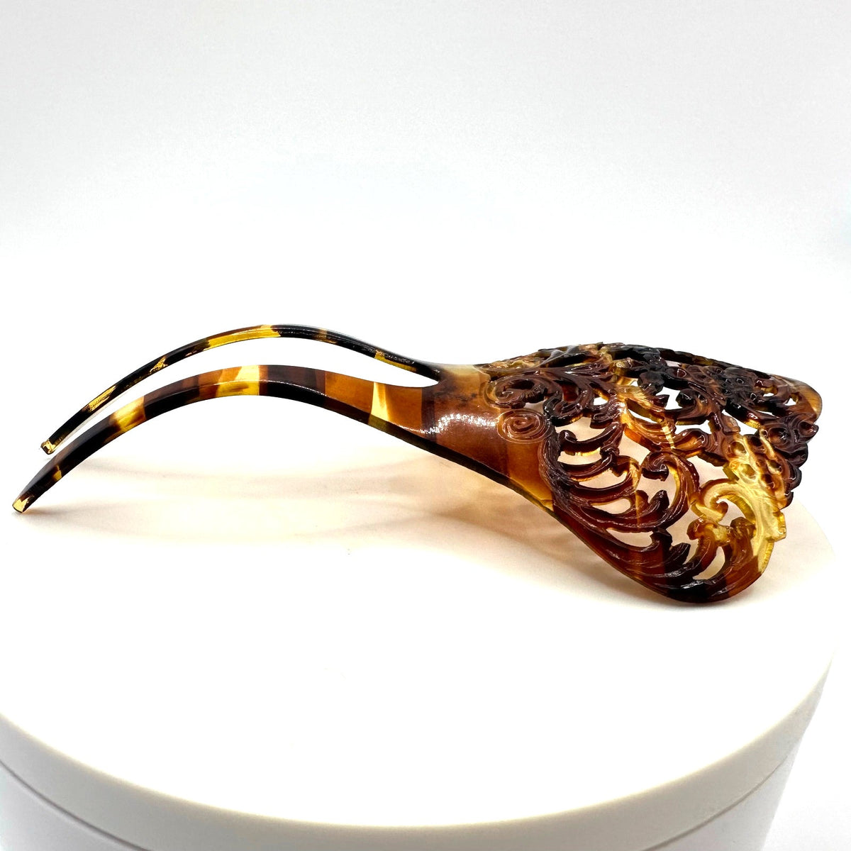 Antique celluloid faux tortoiseshell tortoise shell hair comb ornament