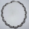 Avon vintage silver tone purple cats eye art glass faux chalcedony necklace