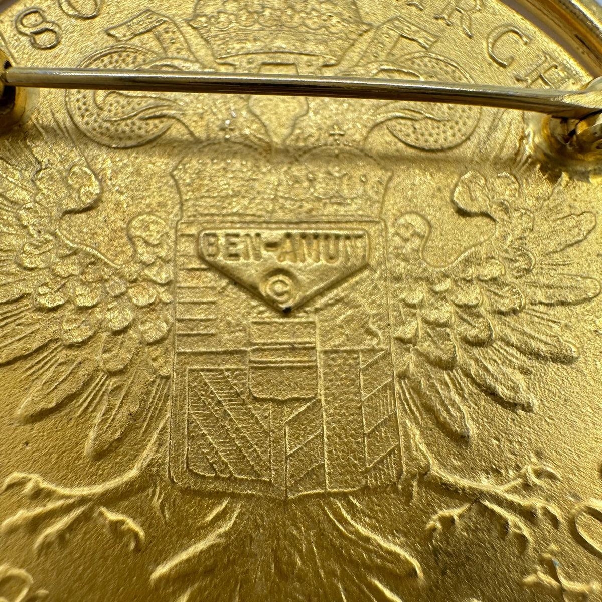 Ben-Amun vintage Maria Theresa Thaler gold plated coin replica statement brooch