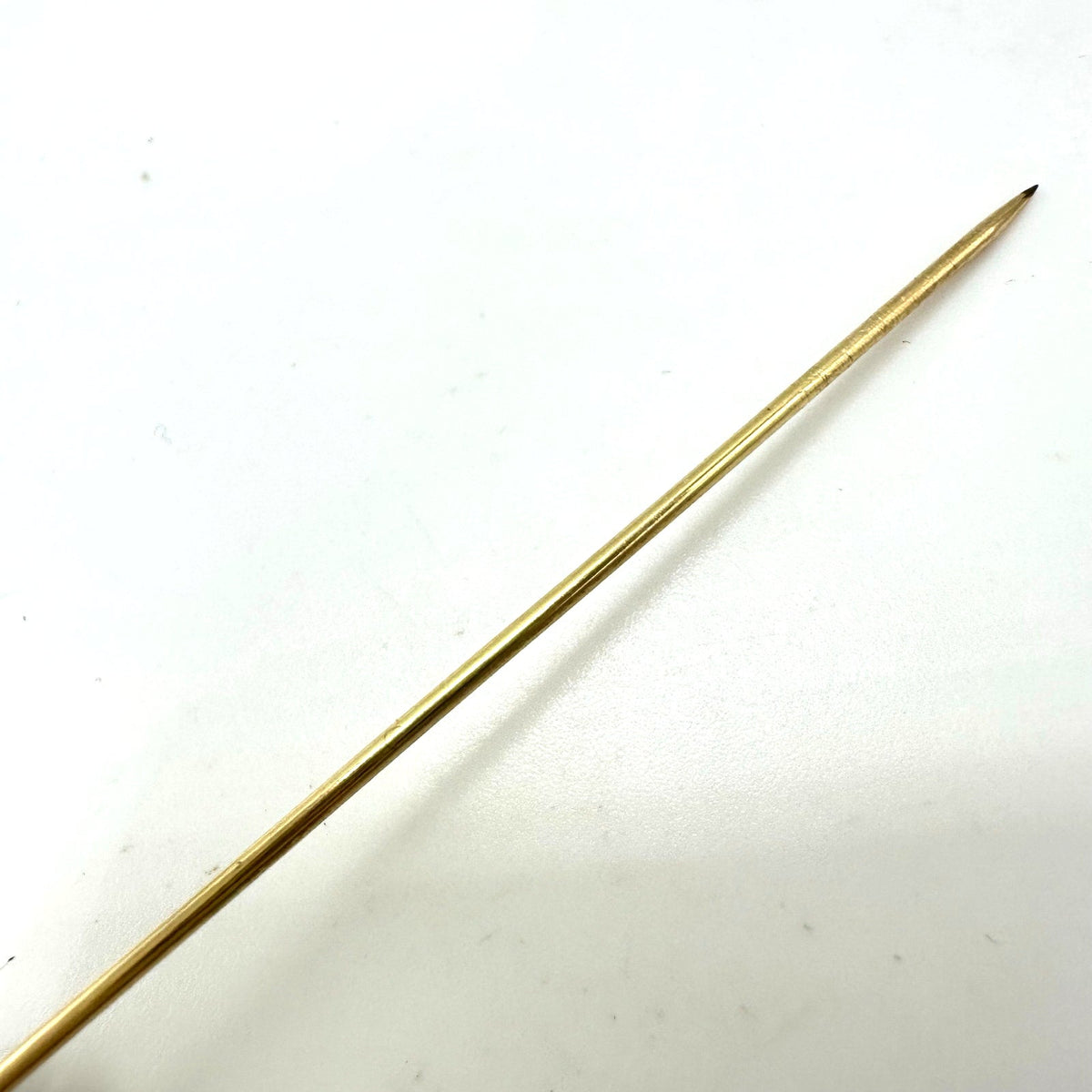 Antique Victorian solid 10kt yellow gold purple glass stick pin brooch