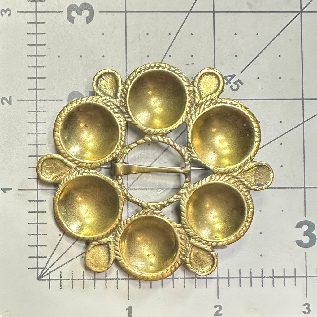 David Andersen Norwegian vintage gold tone brass jumbo modernist brooch pin