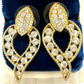 Nolan Miller gold tone clear rhinestones door knocker dangle drop post earrings