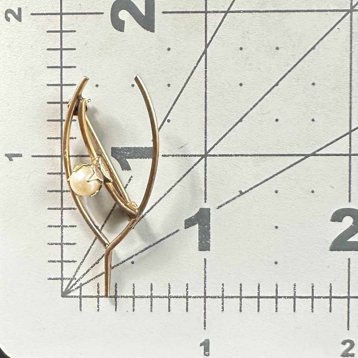A&Z vintage Victorian Revival 12kt gold filled freshwater pearl wishbone brooch
