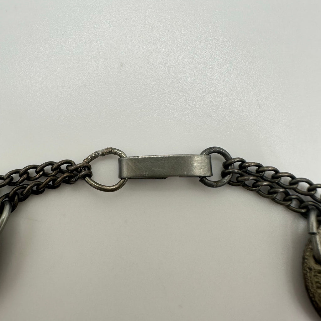 WWII era vintage retro USA Philippines 750 sterling silver 7 coins bracelet