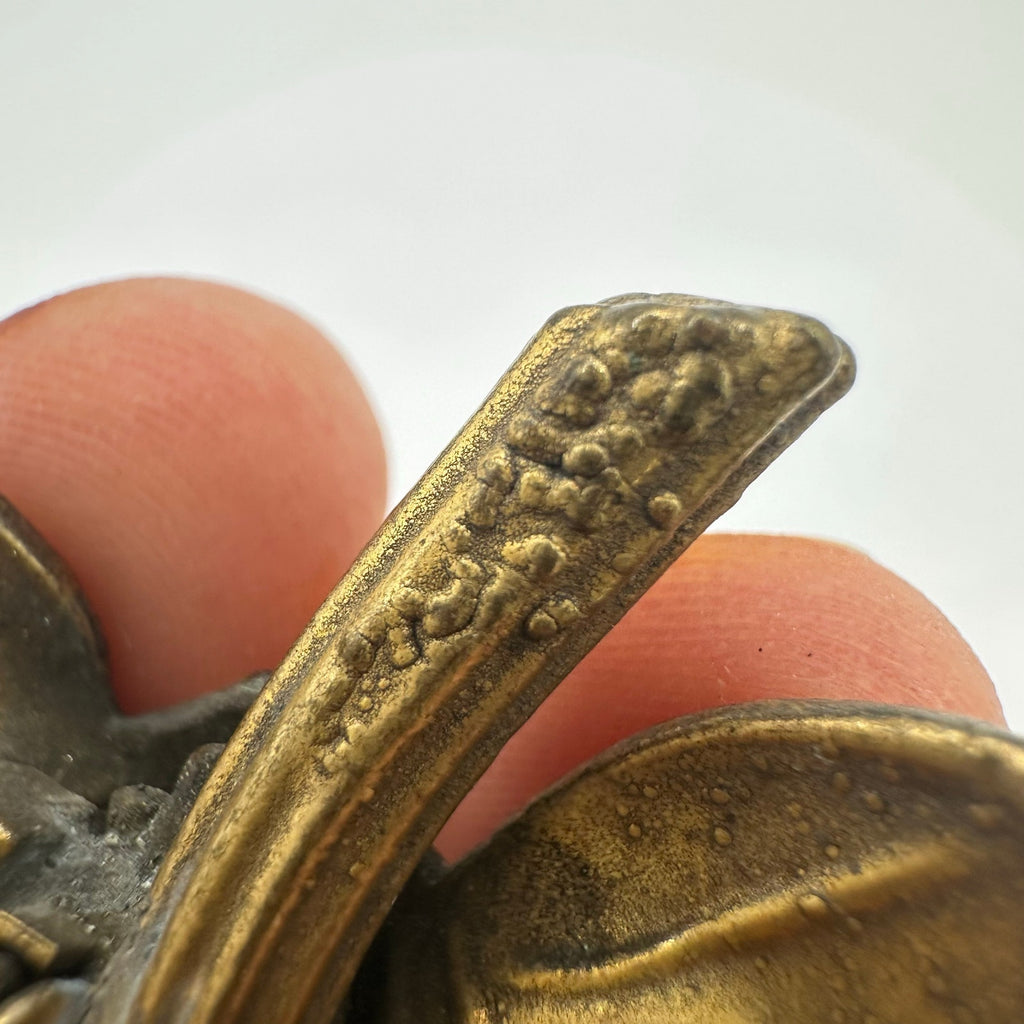 Vintage antique 1930s 1940s gold tone brass grapes bunch brooch pin