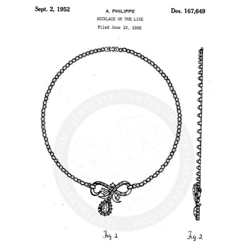 Trifari Alfred Philippe 1952 vintage silver tone clear rhinestones necklace