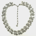 Kramer signed vintage silver tone rhodium plated bows ribbons chain 16” necklace