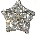 Weiss 1950s vintage silver tone clear large glass rhinestones star brooch