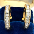 Swarovski SAL gold plated clear Austrian crystals hoop hoops post earrings