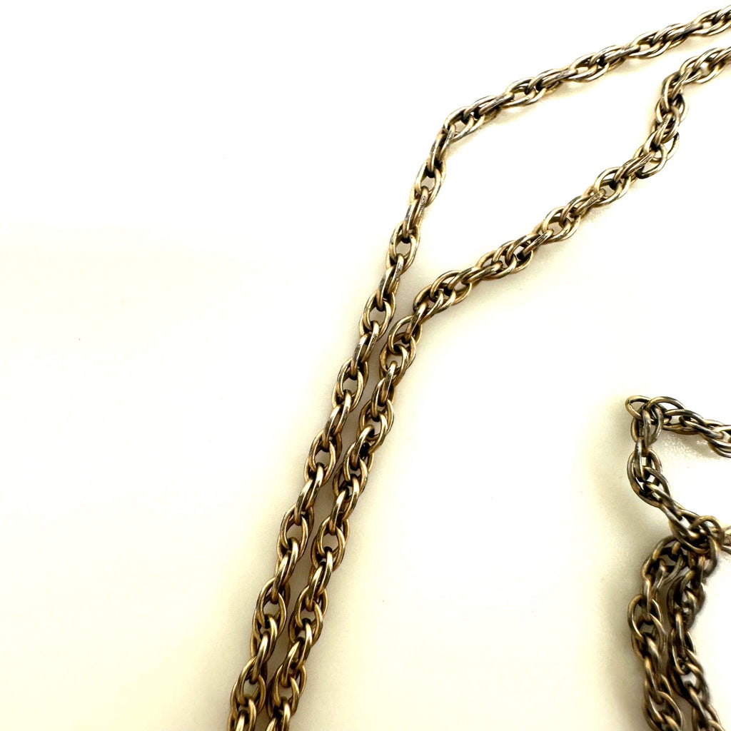 TruKay vintage 14kt gold filled cross pendant on 12kt GF 19.75” chain necklace