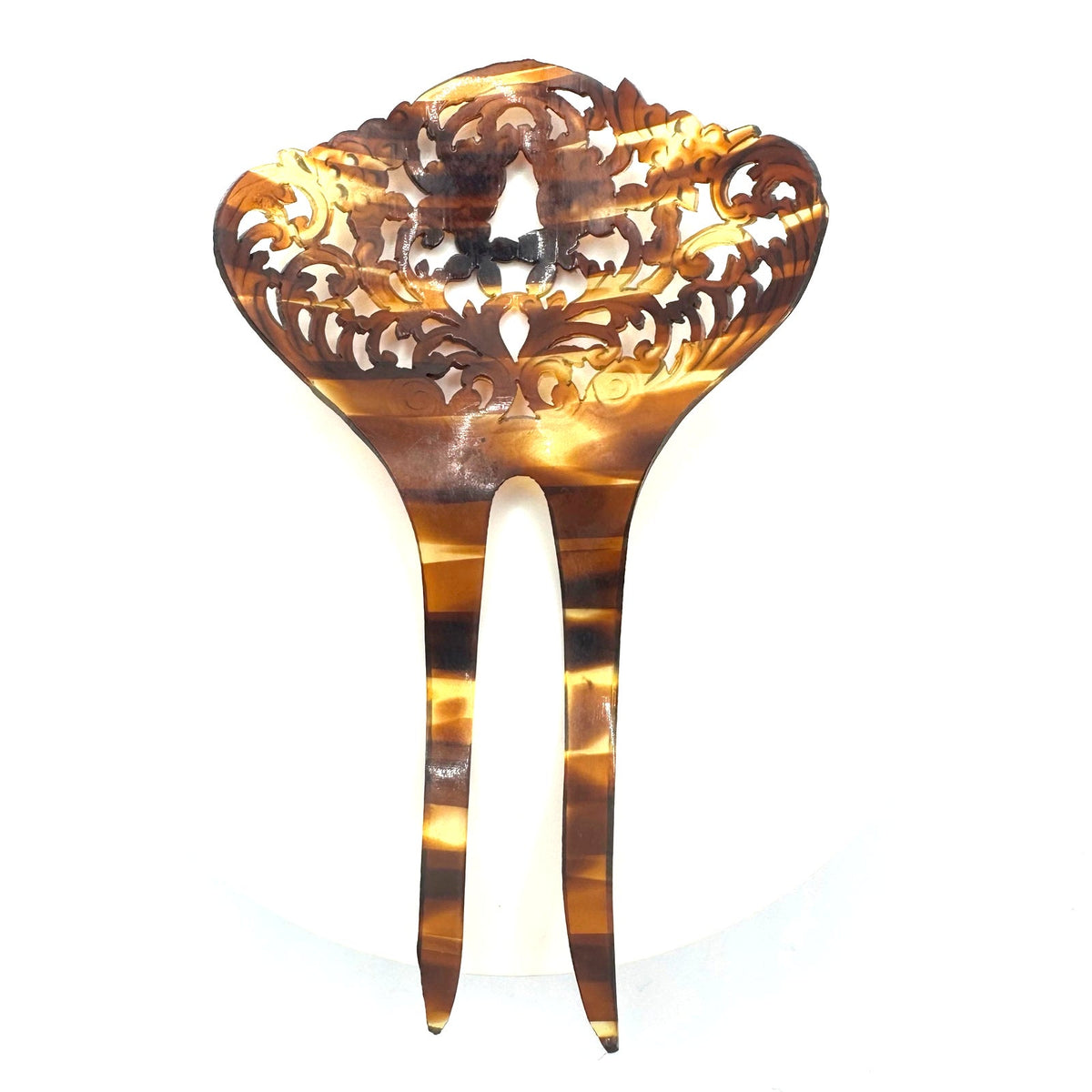 Antique celluloid faux tortoiseshell tortoise shell hair comb ornament