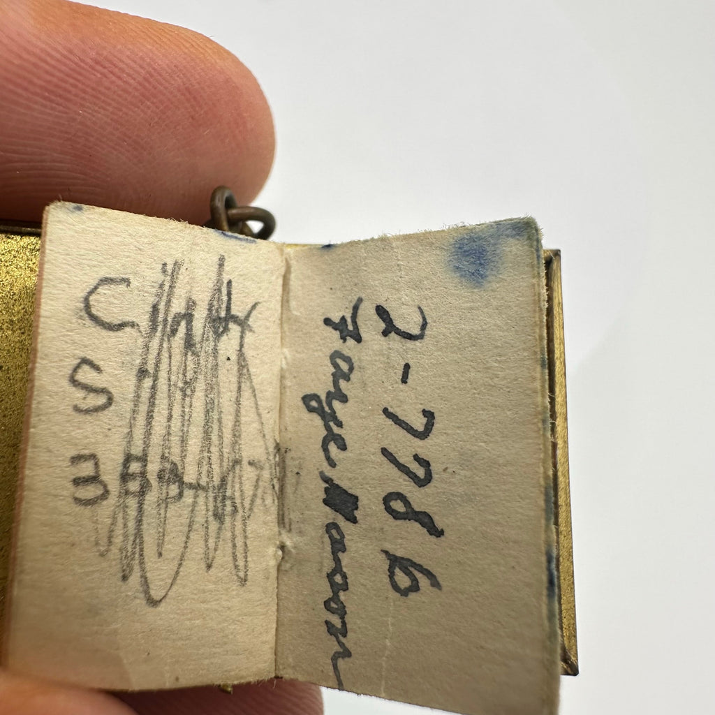 Rare 1920s Art Deco antique AT&T Telephone Numbers miniature book pendant brooch