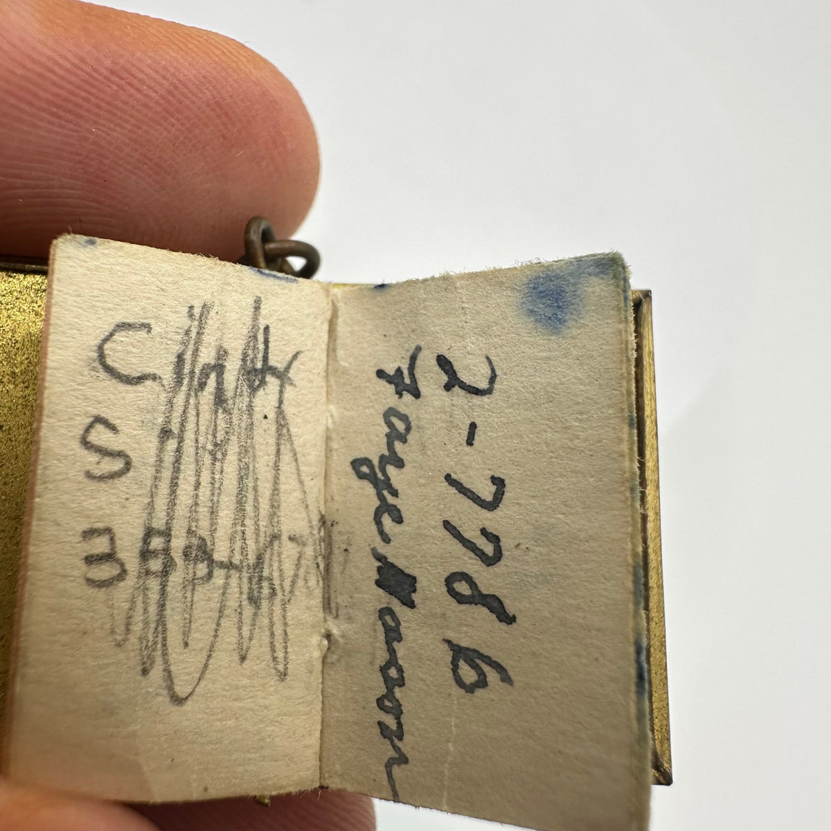 Rare 1920s Art Deco antique AT&T Telephone Numbers miniature book pendant brooch