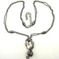Brighton Compassionate Crystal silver plated double chain pendant necklace