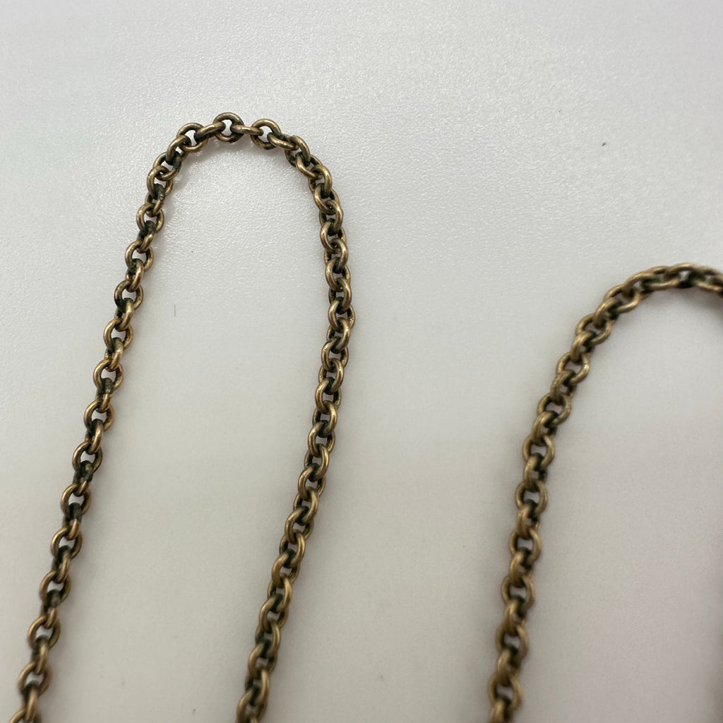 Ballou antique Victorian gold gilt 10” vest cloak chain with clips watch holder
