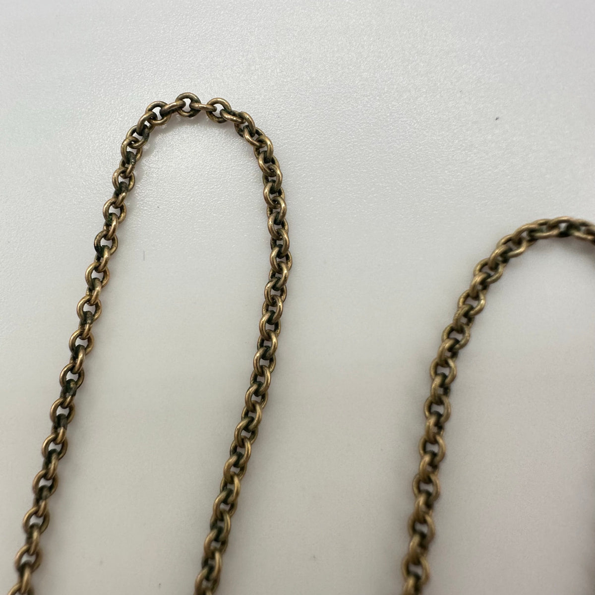 Ballou antique Victorian gold gilt 10” vest cloak chain with clips watch holder