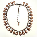 Ramé vintage solid copper modernist teardrop necklace clip on earrings set