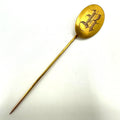 Antique Victorian solid 10kt yellow gold etched “K” initial stick pin brooch