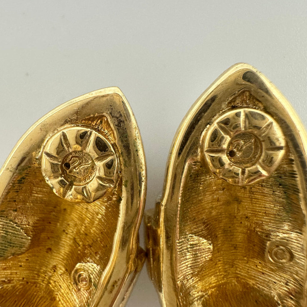 Swarovski Swan vintage 1990s 14kt gold plated Austrian crystals clip on earrings