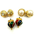 Bundle jewelry lot 3 pairs vintage gold tone clothing button screws pins tacks